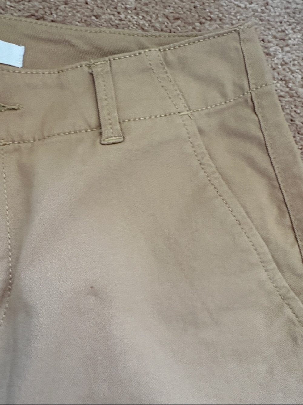 Women’s Monroe Slim Mid Rise Cotton Tan Chino Pants - Casual Straight Fit Tan - Picture 5 of 8